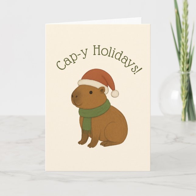 Carte Capybara à Noël (Devant)