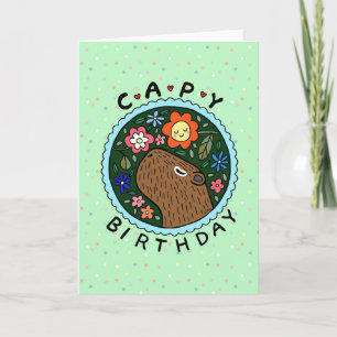 Carte Capybara Anniversaire heureux caporal 