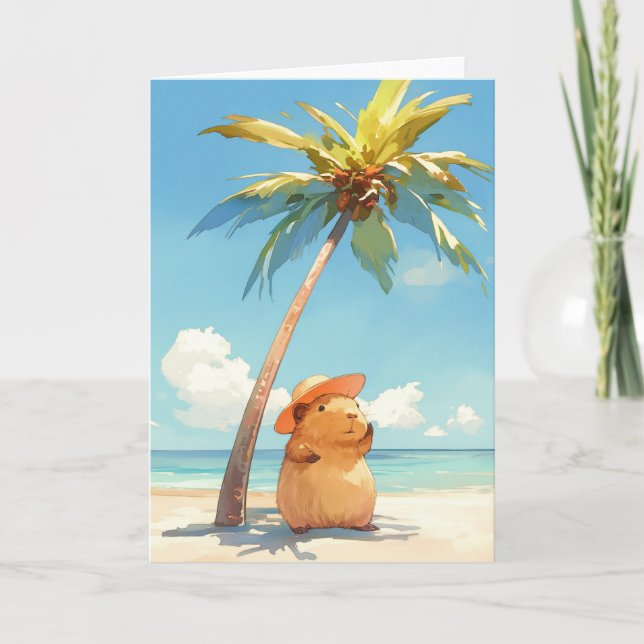 Carte Capybara Aux Tropiques (Devant)