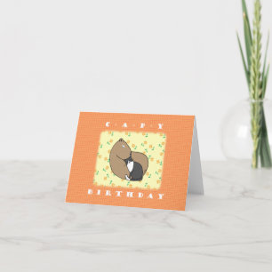 Carte Capybara avec un chat Contrebande ami Joyeux anniv