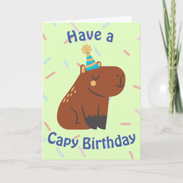 Carte Capybara Capy Capy, mignon et souriant Enfants d'a (Devant)