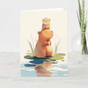 Carte Capybara Chilling Avec Ami