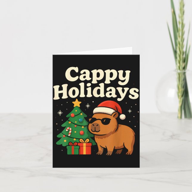Carte Capybara Christmas Shirt, Funny Capy Holidays  (Devant)