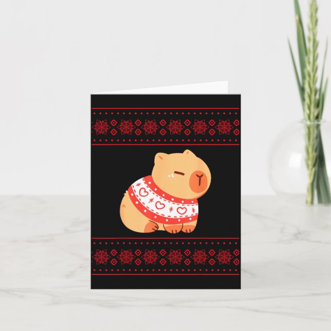 Carte Capybara Christmas Sweater  (Devant)