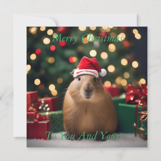 Carte "Capybara Claus : Un Bokeh Wonderland festif" (Devant)