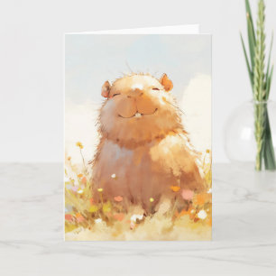 Carte Capybara Détendu et Douillet
