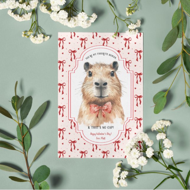 Carte Capybara Love : Pas de Saint Valentin Casquette (Créateur téléchargé)