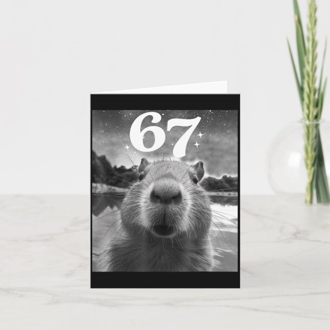 Carte Capybara Selfie With 67 Meme Capy Graphic For Men  (Devant)