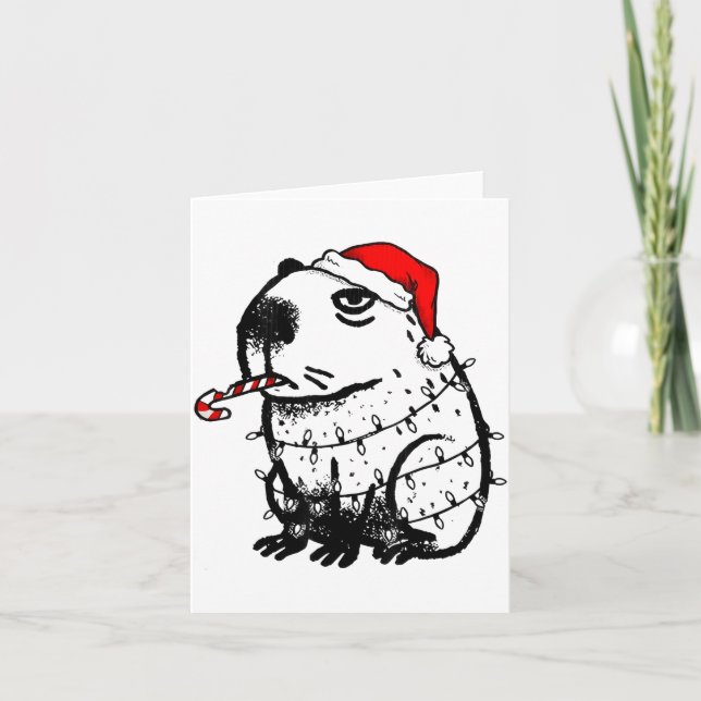 Carte Capybara Smoking Christmas Ugly Cigarette Gen Z  (Devant)
