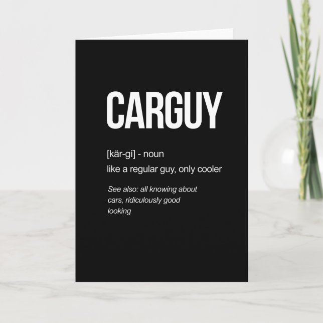 Carte Car Guy Définition Drôle idées cadeaux (Devant)