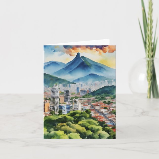 Carte Caracas Venezuela Aquarelle (Devant)
