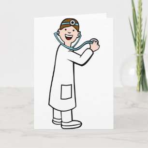 Carte Caractère de dessin du médecin stéthoscope