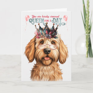 Carte Caramel Labradoodle Queen pour une journée Anniver