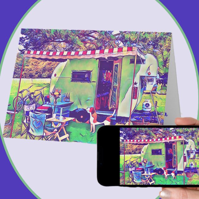Carte Caravane rétro fantaisiste Joyeuse retraite (Créateur téléchargé)