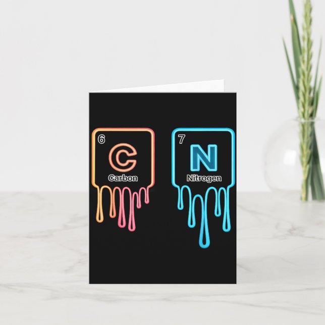 Carte Carbon Nitrogen Science Design Fun Chemistry Lover (Devant)