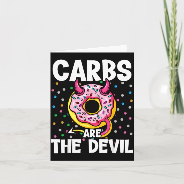 Carte Carbs Are The Devil Funny Donut Diet New Year's Re (Devant)