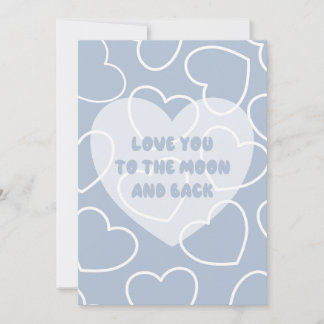 Carte Card Love you to the moon and back ( Blue)