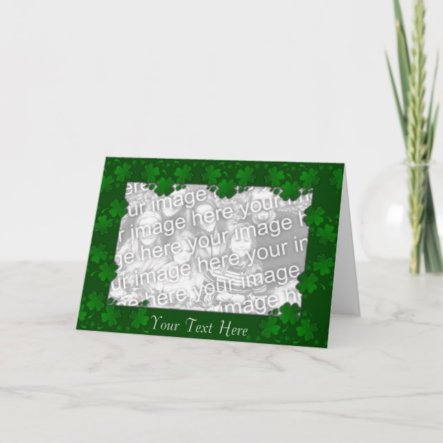 Carte Card Template - Saint-Patrick Day Four Leaf Clover (Devant)