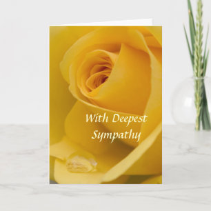 Carte Card - With Deepest Sympathy Yellow Rose with Rain