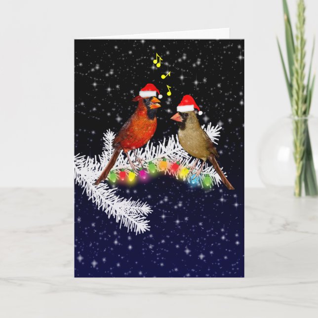 Carte Cardinal Christmas Card (entrez votre propre messa (Devant)