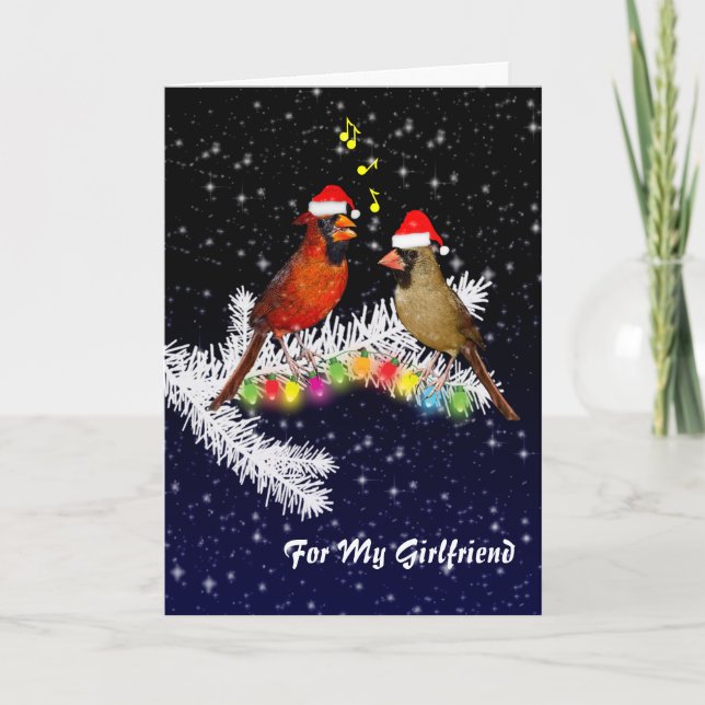 Carte Cardinal Christmas Girlfriend (entrez votre messag (Devant)