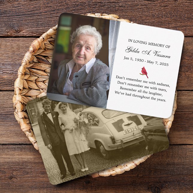Carte Cardinal photo Memorial Card 2 (Memorial Card 2 Photo Cardinal)