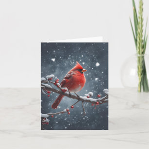 Carte Cardinal rouge sur une branche d'arbre dans une ca