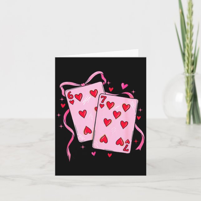 Carte Cards Valentine Meme 6 Coquette Bow Funny Gift Tee (Devant)