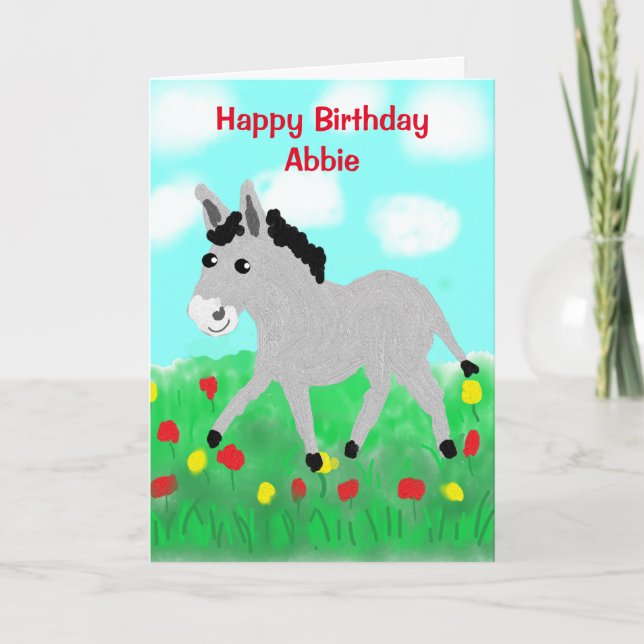 Carte Caricature à âne mou Anniversaire (Devant)