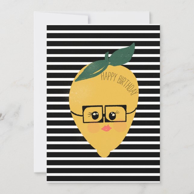 Carte Caricature au citron jaune mignon humoristique (Devant)