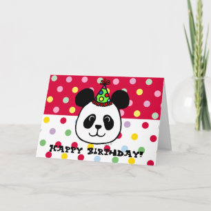 Carte Caricature Big Face Panda Anniversaire