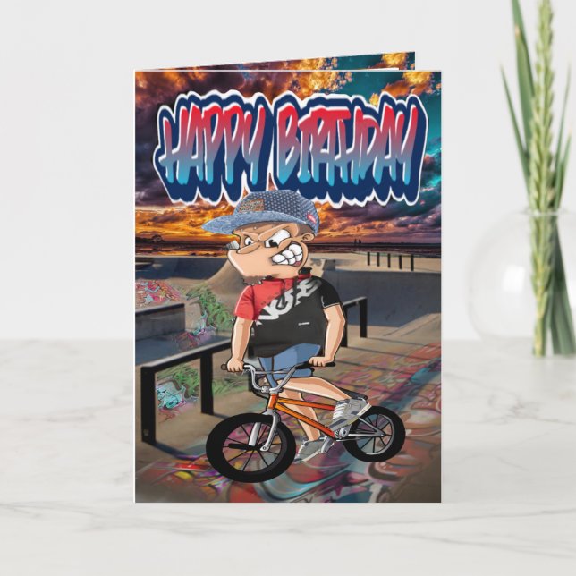 Carte Caricature BMX (Devant)