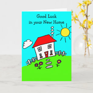 Carte Caricature Bonne chance Nouvelle Maison