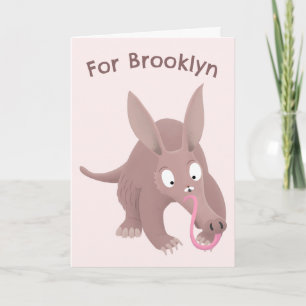 Carte Caricature d'anniversaire personnalisée Aardvark
