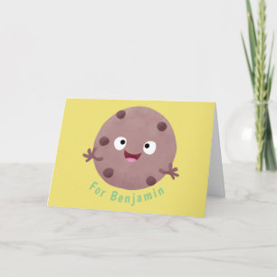 Carte Caricature de biscuit à puce en chocolat