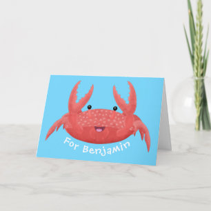 Carte Caricature de crabe rouge cuite