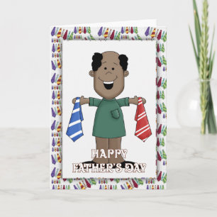 Carte Caricature de Cravate papa 3 Bonne Fête des pères 