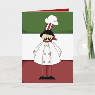 Carte Caricature de dessin animé de chef italien