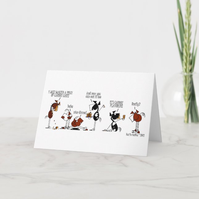 Carte Caricature de gâteau au cheval et à la carotte amu (Devant)