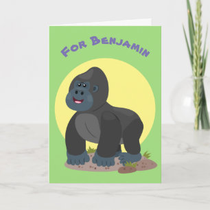 Carte Caricature de gros gorilles joyeux