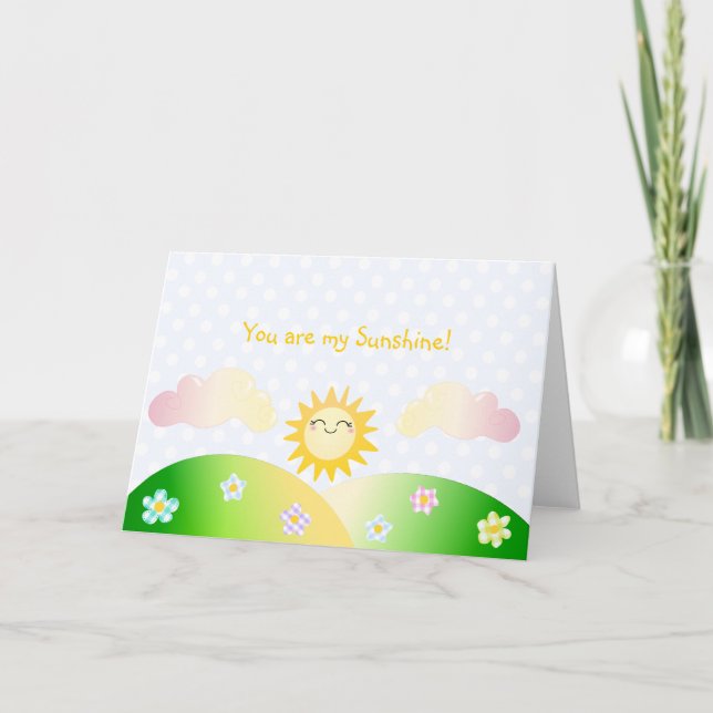 Carte Caricature de kawaii soleil mignon (Devant)