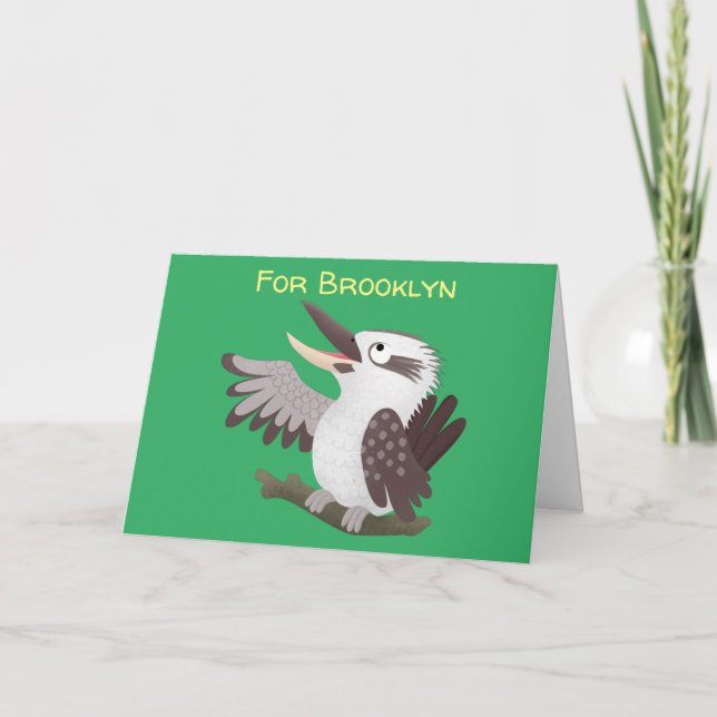 Carte Caricature de kookaburra drôle et drôle (Devant)