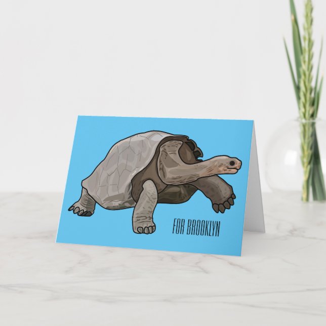 Carte Caricature de la tortue des Galapagos (Devant)