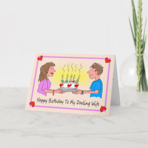 Carte Caricature de l'anniversaire de la femme Couple
