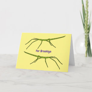 Carte Caricature de mignon rouge vert avec des visages h