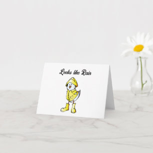 Carte Caricature du jour pluvieux mignon - "Looks Like R