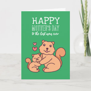 Carte Caricature d'un animal d'écureuil joyeux fête des 