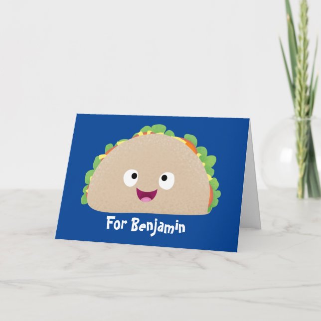 Carte Caricature joli sourire taco dessin animé (Devant)