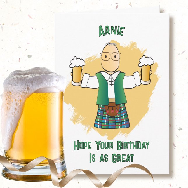 Carte Caricature masculine Snarky Sassy avec Kilt Funny  (Créateur téléchargé)