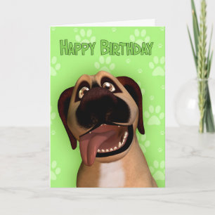 Carte Caricature pour chien Terrier Cartoon d'anniversai